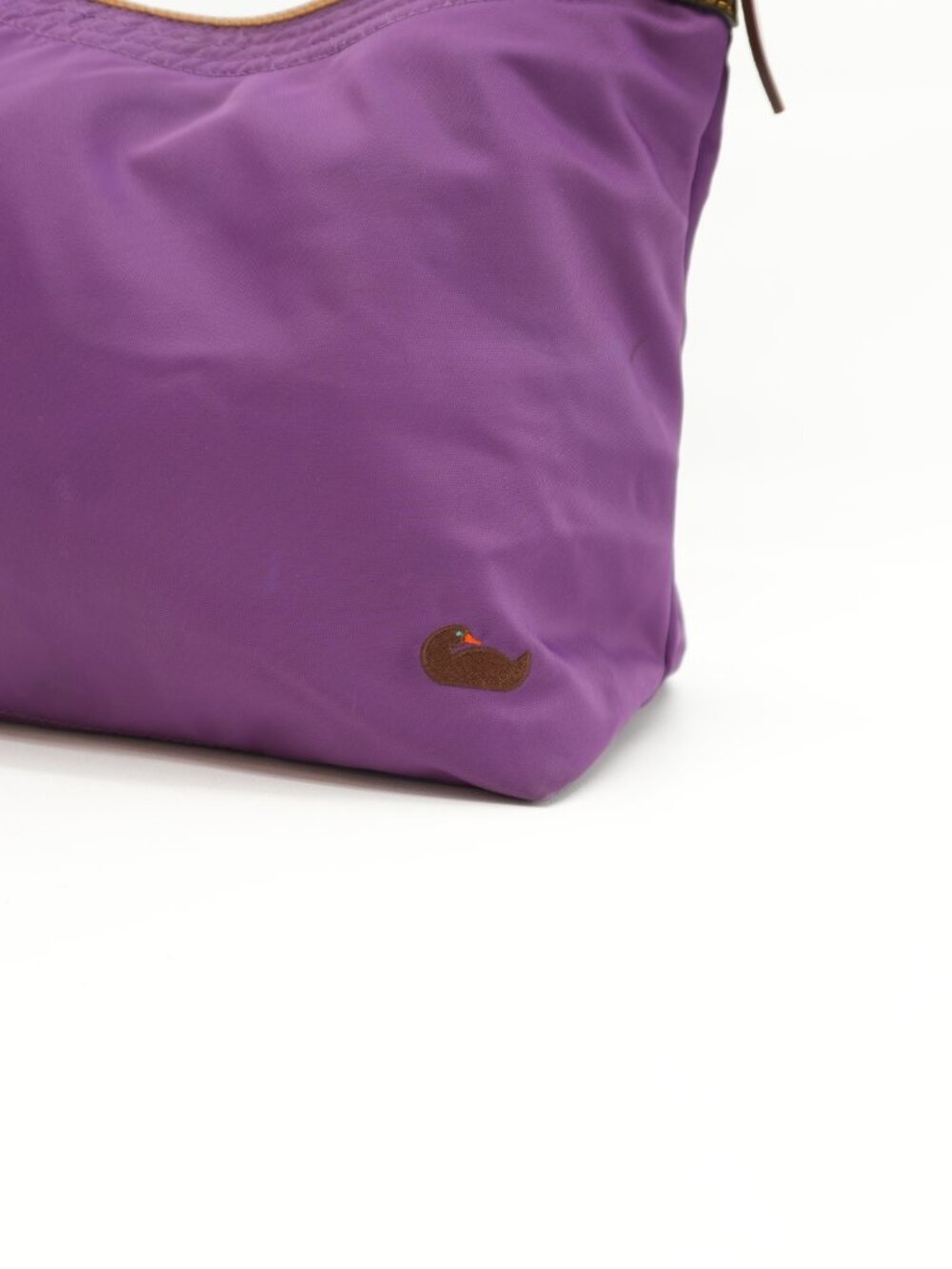 Dooney & Bourke Purple Canvas And Leather Colorful Shoulder Bag Tote - Picture 5 of 16